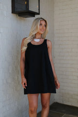 Ariel Swing Mini Dress-Black
