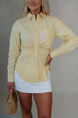 Claire Ruched Top-Yellow