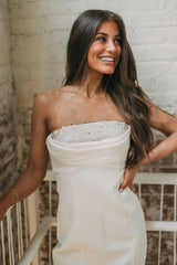 Strapless Sequin Accented Mini Dress