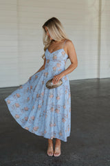 Maggie Floral Maxi Dress-Blue