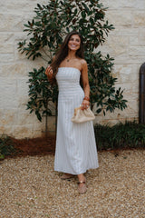 Stripes Strapless Maxi Dress-Multi