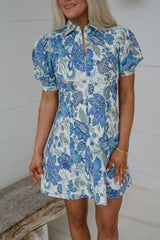 Floral Puff Sleeve Mini Dress
