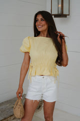 Ansley Smocked Top-Butter