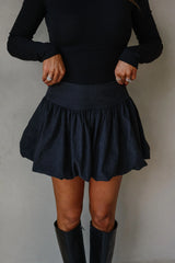 Bubble Mini Skirt-Black