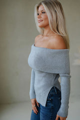 Tinley OTS Ribbed Top-Grey