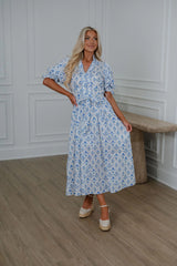 Walker Midi Dress-Blue